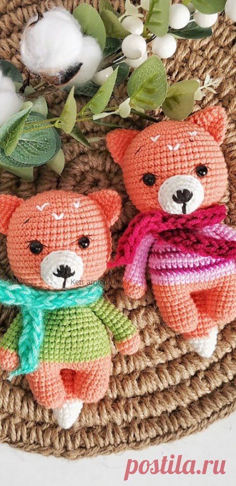 PDF Лисичка крючком. FREE crochet pattern; Аmigurumi animal patterns. Амигуруми схемы и описания на русском. Вязаные игрушки и поделки своими руками #amimore - лиса, лисица, лисёнок, маленькая лисичка.