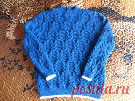 свитер связан спицами из семеновской пряжи