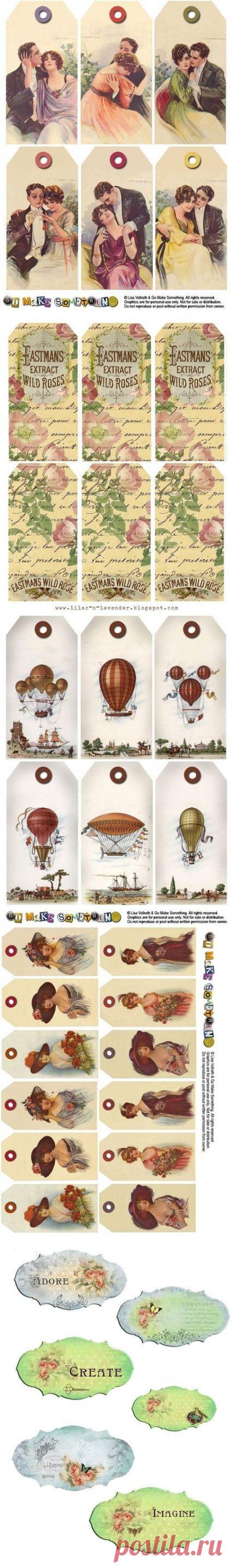 Бирочки и этикеточки / Декупаж / Картинки для декупажа