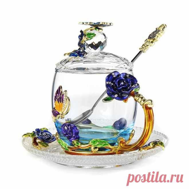 538.5руб. 49% СКИДКА|Синяя красивая бабочка эмаль кофейная чашка цветок чайные стеклянные кружки горячий и холодный напиток чайная чашка ложка Набор идеальный свадебный подарок|Другие стаканы|   | АлиЭкспресс Покупай умнее, живи веселее! Aliexpress.com