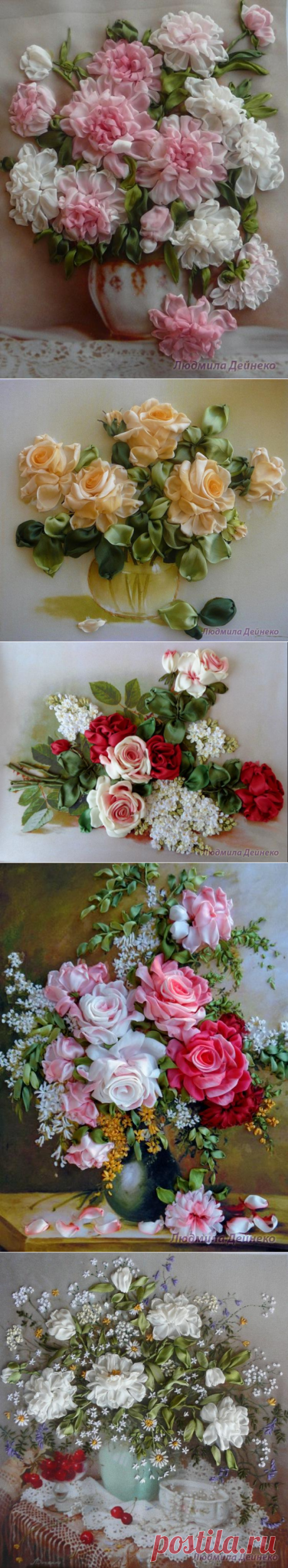 Чарующая красота живописи лентами — Рукоделие