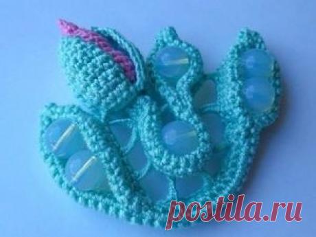 Вяжем крючком веточку с тремя листочками - Ярмарка Мастеров - ручная работа, handmade