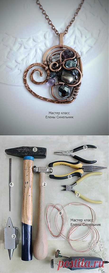 master_klass: Медный кулон в технике wire wrap