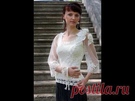 Красивые кофточки крючком с кружевом. Crochet beautiful blouse with lace.
