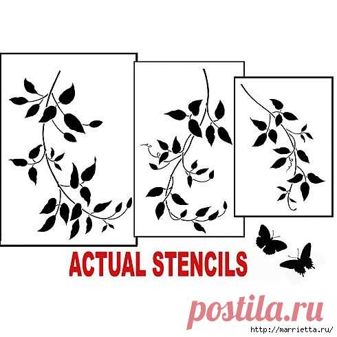 Растительный орнамент на стене. Роспись