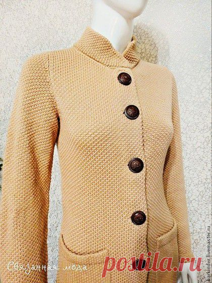 Вязаное кашемировое пальто "Прованс" - бежевый,пальто,пальто вязаное,пальто из шерсти