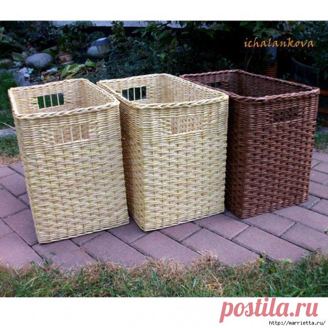 ПЛЕТЕНИЕ ИЗ ГАЗЕТ. Прямоугольные корзинки. Идеи и мастер-класс