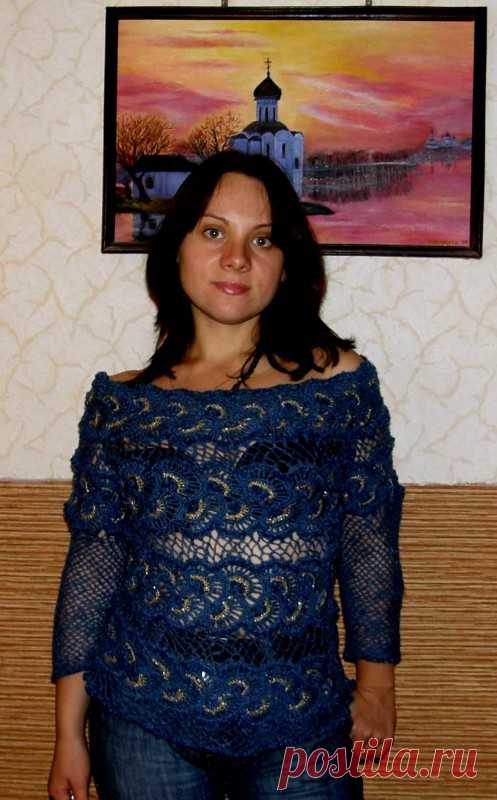 Свитерок с использованием ленточного кружева