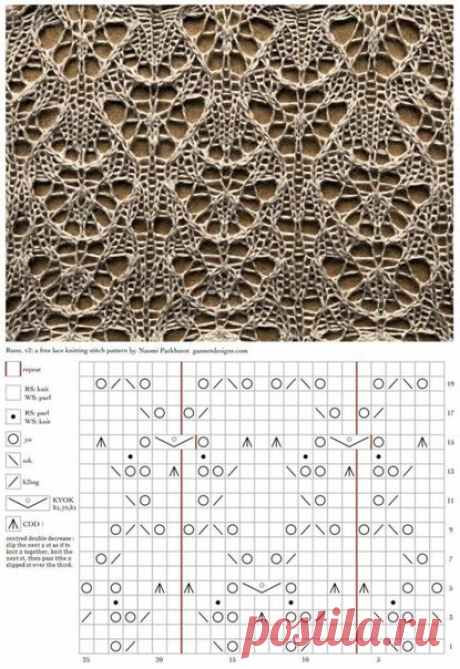 the knitting pattern is shown in two different colors
