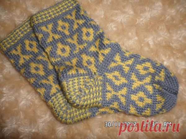 Вязаные носочки с орнаментом. МК - Рукоделие - Babyblog.ru