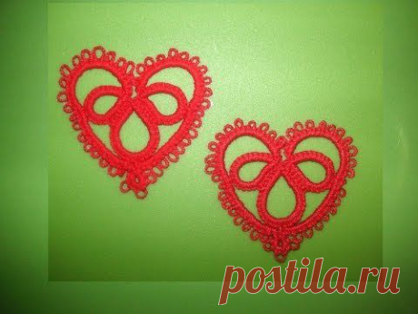 25' TUTORIAL FACILE VELOCE CUORE ORECCHINI CIONDOLO CHIACCHIERINO AD AGO EASY HEART NEEDLE TATTING