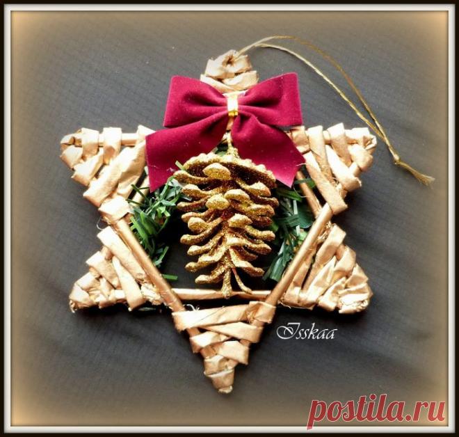 Плетение из газет. РОЖДЕСТВЕНСКИЕ ЗВЕЗДЫ. Мастер-класс.