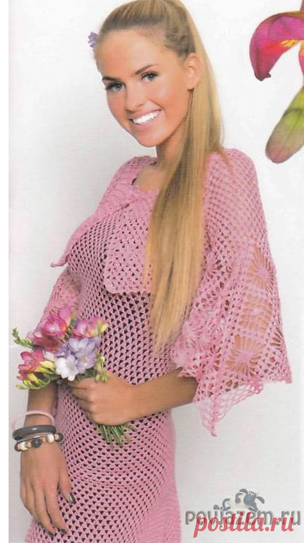Платье крючком и ажурное болеро