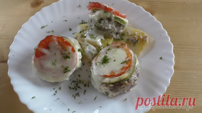 Сочные котлеты из куриного фарша в духовке - куриные кармашки с овощами