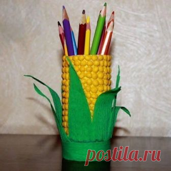 Карандашница-кукурузка — Поделки с детьми