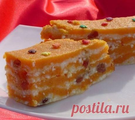 Вкусный завтрак. Тыква запеченная, с творогом и изюмом.