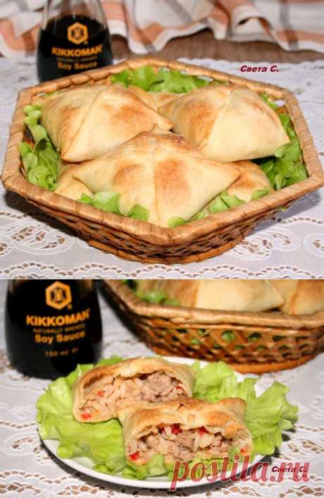 Слоеные конвертики с мясом,рисом и болгарским перцем. Рецепт c фото от Света C. 3 декабря 2014 на koolinar.ru