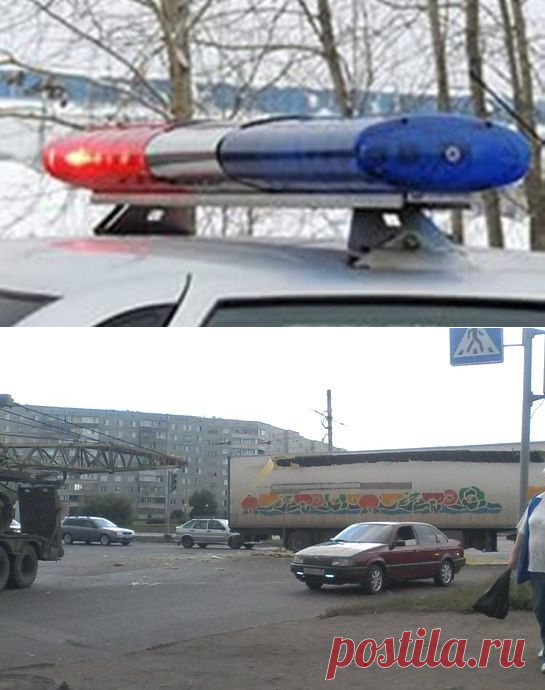 В Омске строительный кран «порезал» фуру на перекрестке