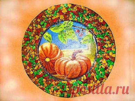 ═► Мозаика из яичной скорлупы + декупаж / Mosaic made of egg shell decoupage - YouTube