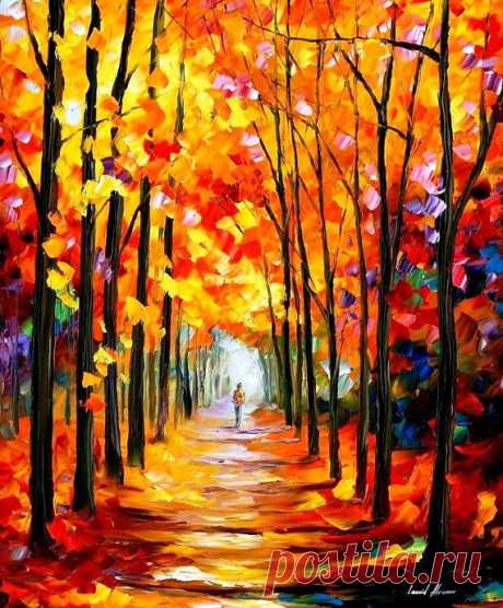 Red Alley PALETTE KNIFE Landscape от AfremovArtStudio на Etsy