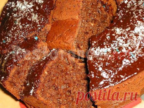 Творожно-кокосовый кекс с какао. Рецепты выпечки.
