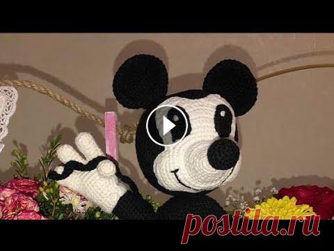 Вязаный Микки Маус крючком (урок 3,глаза ,уши) Вязаный Микки Маус крючком (урок 3,глаза ,уши)...