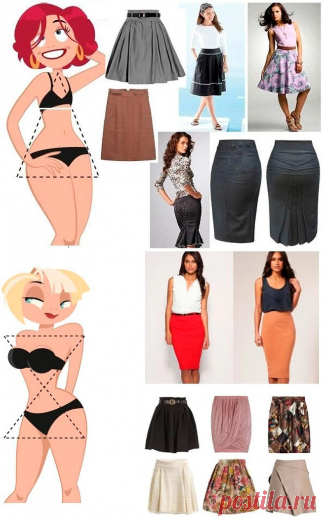 Как выбрать юбку по своей фигуре — немного советов с картинками