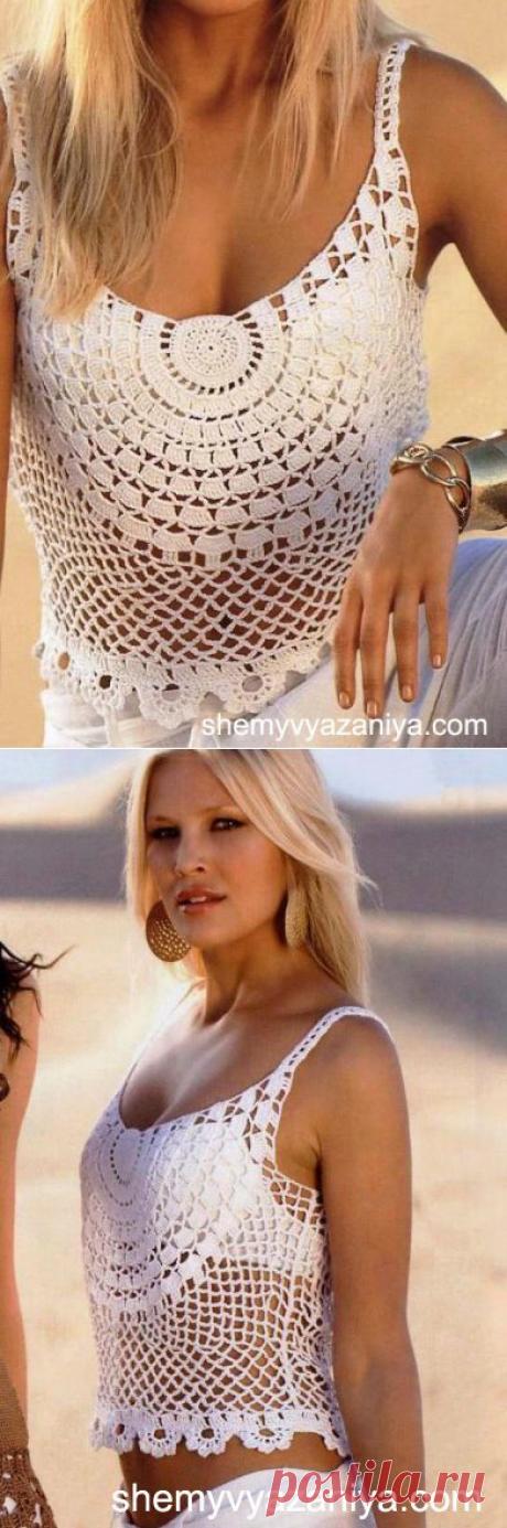 БЕЛЫЙ ТОП С ЦЕНТРАЛЬНЫМ РИСУНКОМ