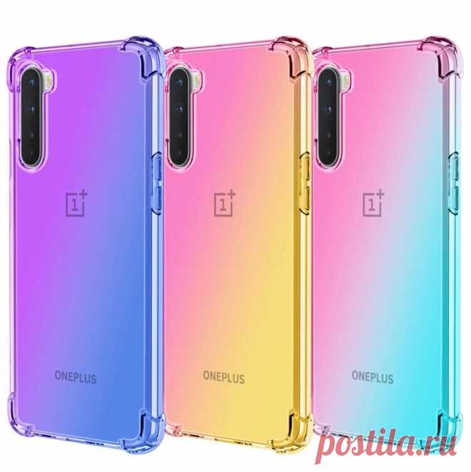 Bakeey for OnePlus Nord Case Gradient Color with Four-Corner Airbags Shockproof - US$5.99