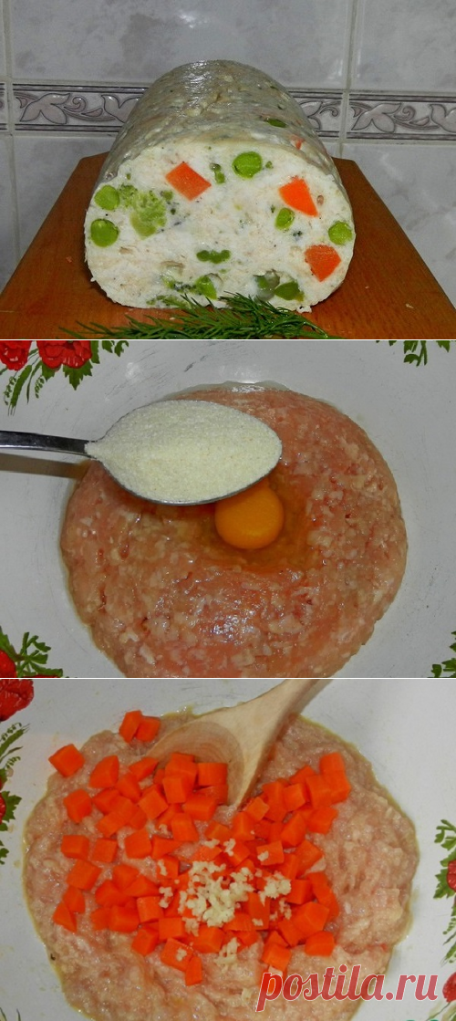 Куриная колбаска с овощами | СТРЯПУХА.ru
