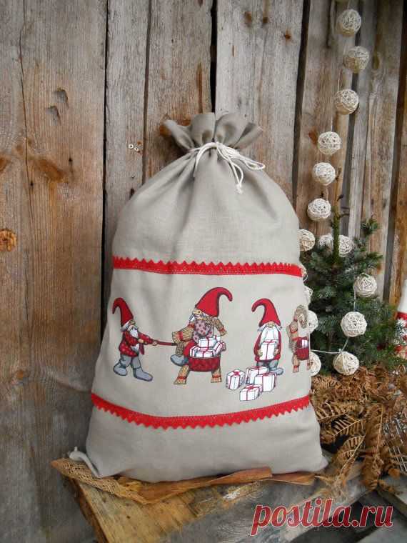 Large Christmas Gift Bag Personalized Sack von ViViCreative auf Etsy