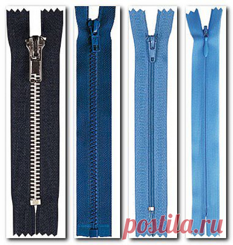 Типы и разновидности молний-застёжек.