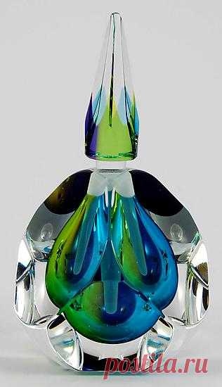 Pacific Perfume Bottle by Paul D. Harrie (Art Glass Perfume Bottle) | Artful Home