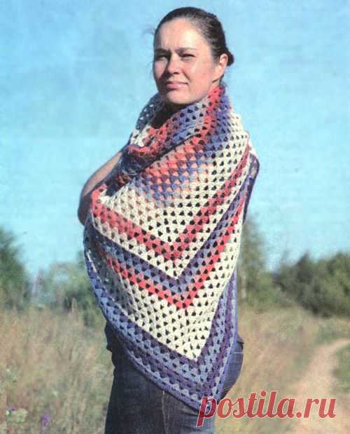 Меланжевая шаль ~ HandMadiya.com