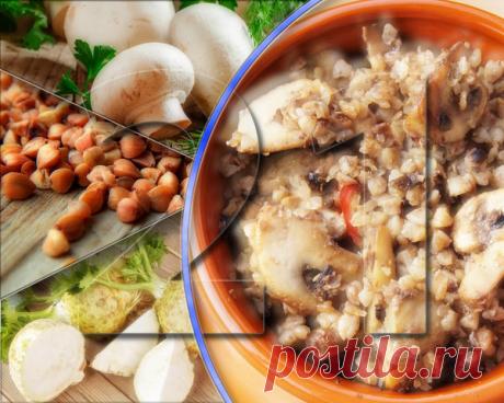 21 гарнир: из гречки с грибами в горшочке (№18) | Рецепты старого дома | Яндекс Дзен