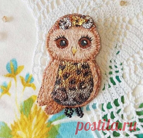Broche de joyería bordado a mano Búho broche hecho a mano - Etsy Chile