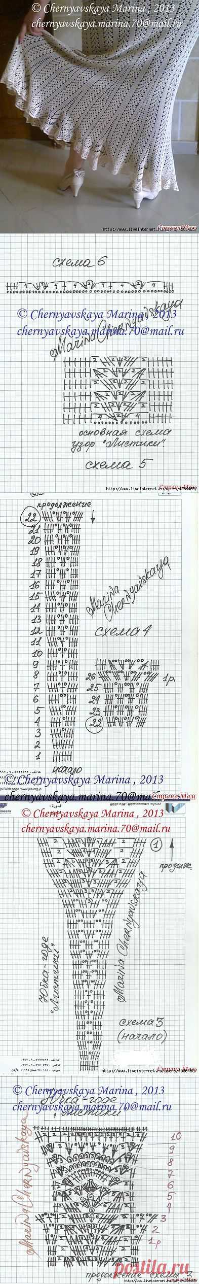 Вязание-крючок Костюмы и юбки+брюки >Юбка.
