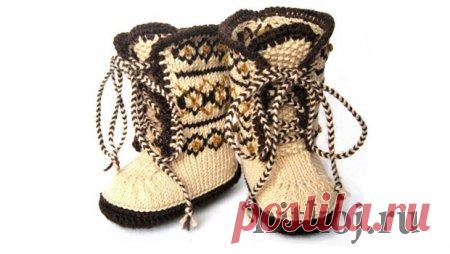 Детские сапожки спицами (угги) » Ниткой - вязаные вещи для вашего дома, вязание крючком, вязание спицами, схемы вязания