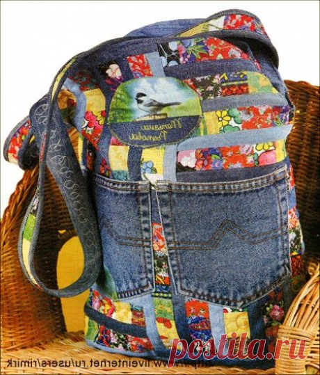 Джинсовая сумка для лета. Denim bag for summer ~ HandMadiya.com