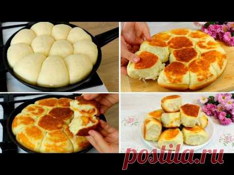 БУЛОЧКИ с Начинкой Как ПУХ! На Сковороде! Вкуснее чем из Духовки!