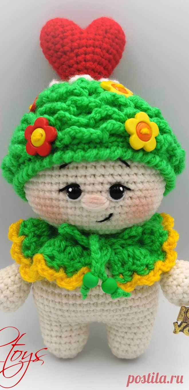 PDF Малыш Валентинка крючком. FREE crochet pattern; Аmigurumi doll patterns. Амигуруми схемы и описания на русском. Вязаные игрушки и поделки своими руками #amimore - кукла, куколка, пупс, 14 февраля, день Святого Валентина, день всех влюблённых.