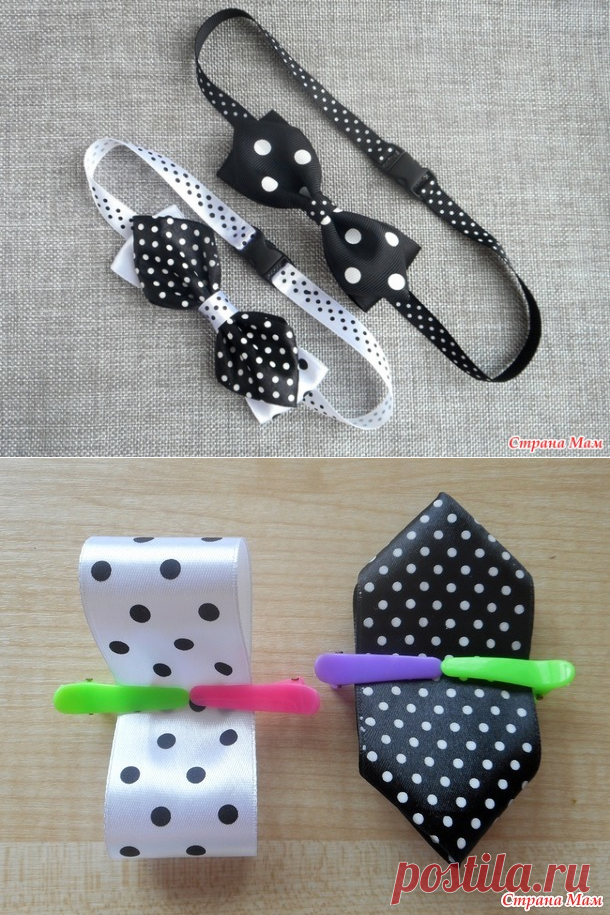 МК галстук-бабочка - Канзаши - Страна Мам