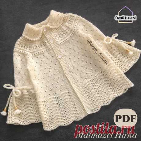 Photo shared by @orgu_hanesi on November 23, 2021 tagging @nergiz.aras.75. May be an image of crochet and text that says 'ÖRGÜ HANESİ @orgu_hanesi @orgu_ hanesi PDF 2-3/4-5 2-3/4-5yaş yaş Matmazel Hırka'.