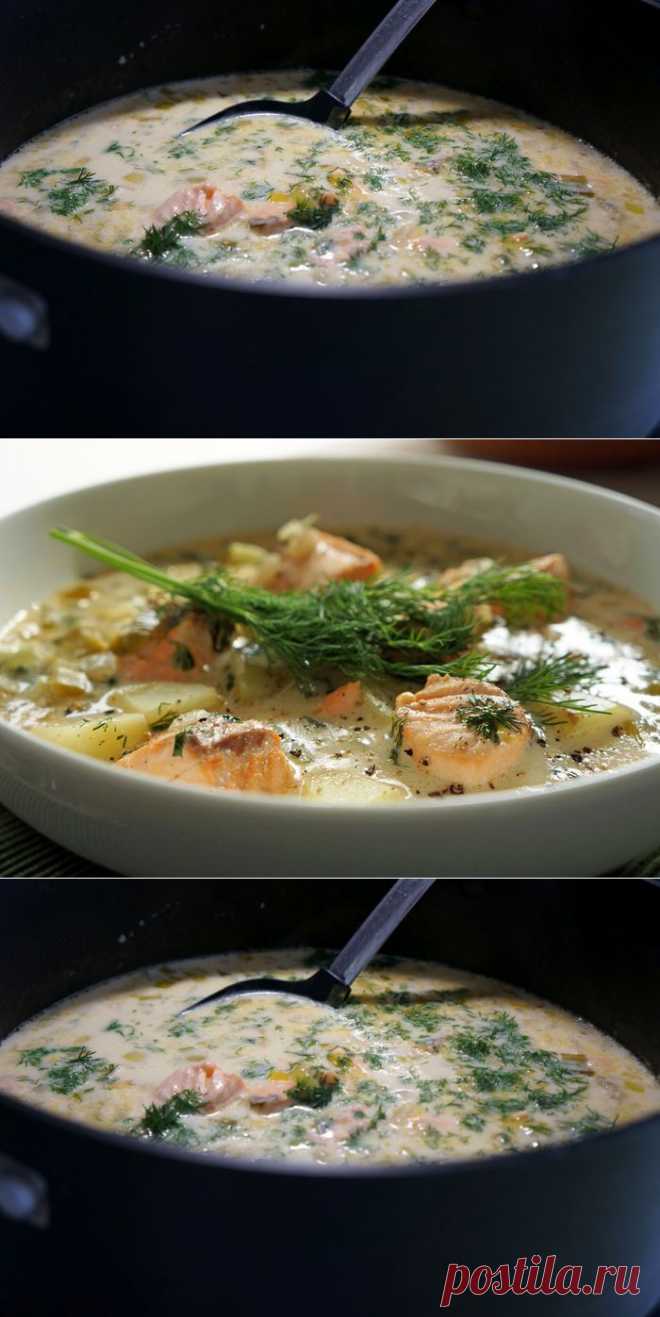 Финский суп с лососем и картофелем.