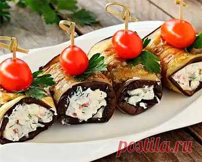 Рецепт рулетиков из баклажанов с орехами