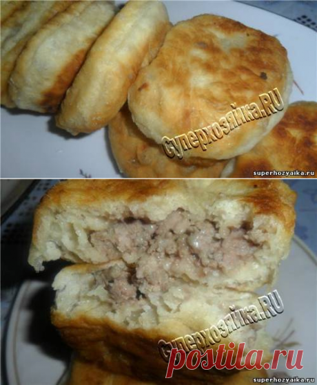 Пирожки с мясом - рецепт пирожков с фото. Пирожки с мясом, жареные на сковороде. Рецепт быстрого дрожжевого теста для пирожков на воде