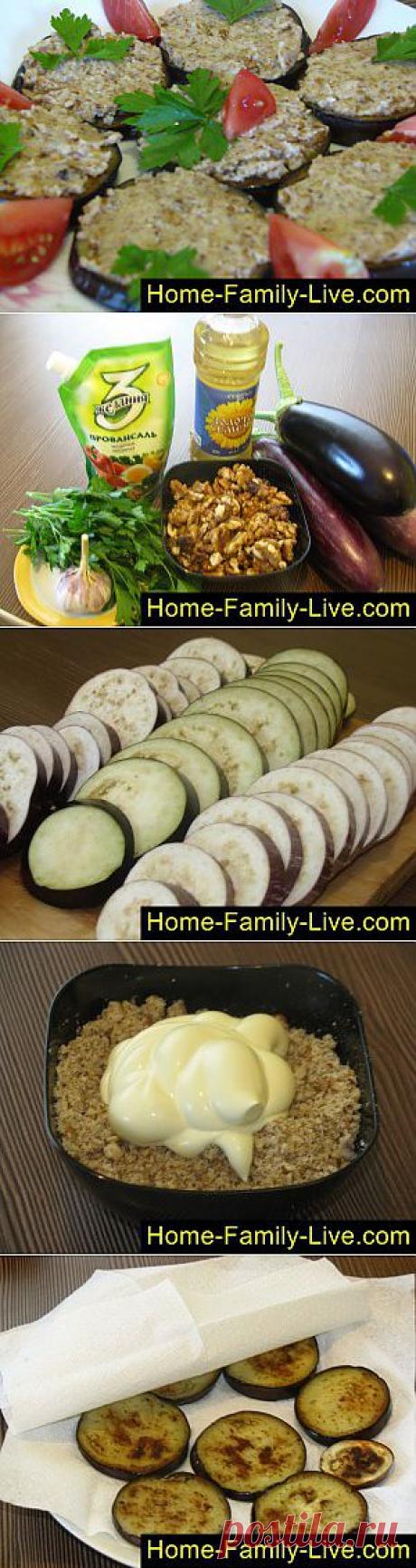 Кулинарные рецепты Баклажаны с грецкими орехами - пошаговый фоторецепт - закуска из бакла