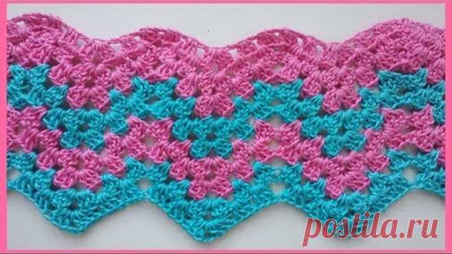 Зигзаг крючком / Zig Zag, Crochet Chevron
