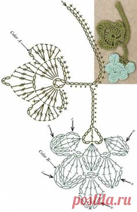 No.61 Grapevine Lace Crochet Motifs / 포도덩굴 모티브도안