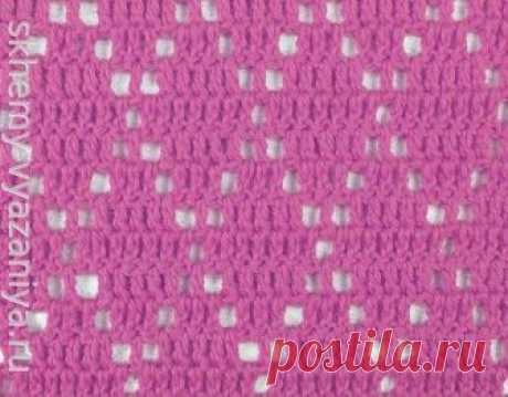 Узор крючком: плотный узор крючком "ромбики" | Схемы-Вязания.ру